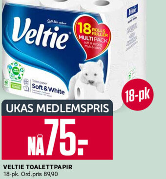Europris VELTIE TOALETTPAPIR tilbud