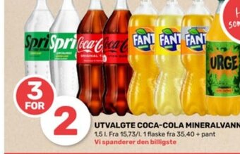 Coop Marked UTVALGTE COCA-COLA MINERALVANN tilbud