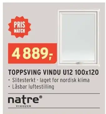 Montér TOPPSVING VINDU U12 100x120 tilbud