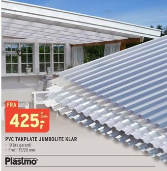 Montér PVC TAKPLATE JUMBOLITE KLAR tilbud