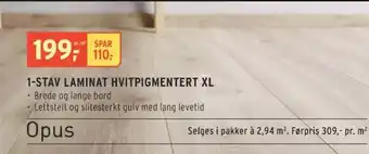 Montér 1-STAV LAMINAT HVITPIGMENTERT XL tilbud