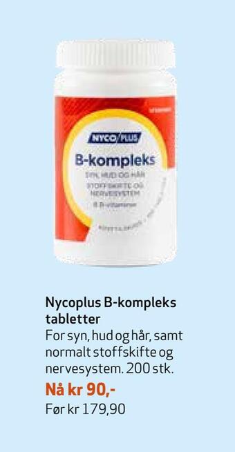 Apotek 1 Nycoplus b-kompleks tabletter tilbud