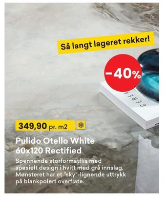 Right Price Tiles Pulido otello white 60x120 rectified tilbud