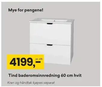 Right Price Tiles Tind baderomsinnredning 60 cm hvit tilbud