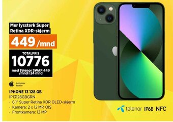 POWER IPHONE 13 128 GB IP13128GBGRN tilbud