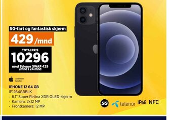 POWER IPHONE 12 64 GB IP1264GBBLK tilbud
