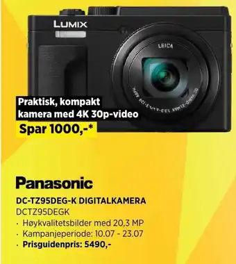 POWER Panasonic DC-TZ95DEG-K DIGITALKAMERA tilbud