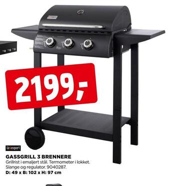 jem & fix Gassgrill 3 brennere tilbud