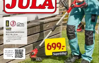 Jula Batteridrevet gresstrimmer 18V 2 Ah,23 cm. tilbud