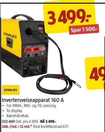 Jula STANLEY Invertersveiseapparat 160 A tilbud