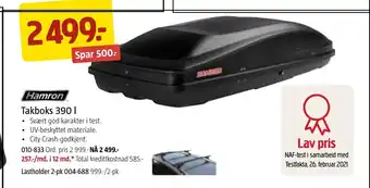 Jula Hamron Takboks 390 l tilbud