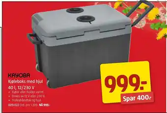 Jula KAYOBA Kjøleboks med hjul 40 l, 12/230 V tilbud
