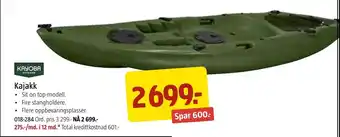 Jula KAYOBA Kajakk tilbud