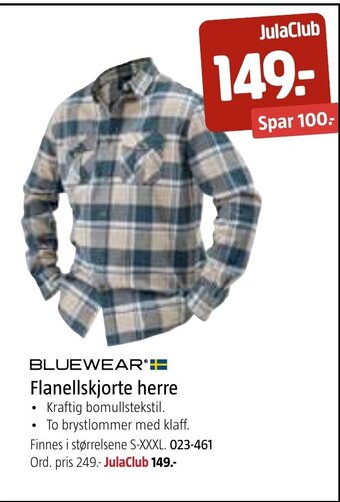 Jula BLUEWEAR Flanellskjorte herre tilbud