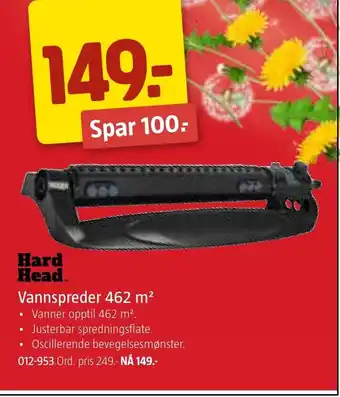 Jula Hard Head. Vannspreder 462 m² tilbud