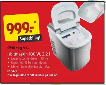 Jula BrightTM Isbitmaskin 100 W, 2,2 l tilbud