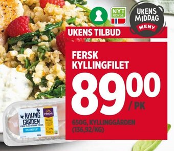 Meny FERSK KYLLINGFILET tilbud