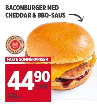 Meny BACONBURGER MED CHEDDAR & BBQ-SAUS tilbud