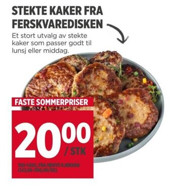 Meny STEKTE KAKER FRA FERSKVAREDISKEN tilbud