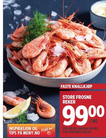 Meny STORE FROSNE REKER tilbud