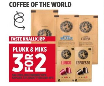 Meny COFFEE OF THE WORLD tilbud