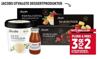 Meny JACOBS UTVALGTE DESSERTPRODUKTER tilbud