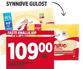 Meny SYNNØVE GULOST tilbud