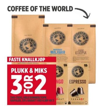 Meny COFFEE OF THE WORLD tilbud