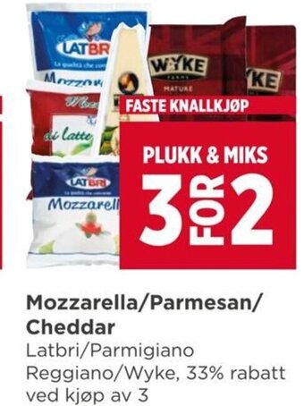 Meny Mozzarella/Parmesan/ Cheddar tilbud
