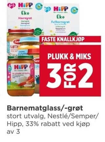 Meny Barnematglass/-grøt tilbud