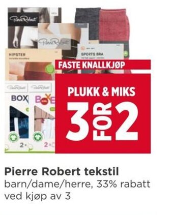 Meny Pierre Robert tekstil tilbud