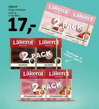 Läkerol Flere varianter 2x25 g
