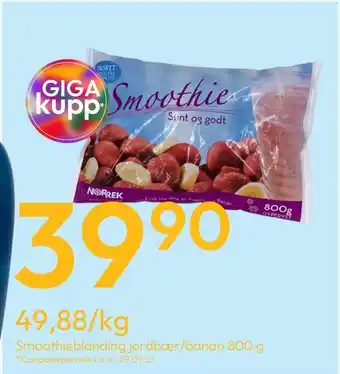 Gigaboks Smoothieblanding jordbær/banan 800 g tilbud