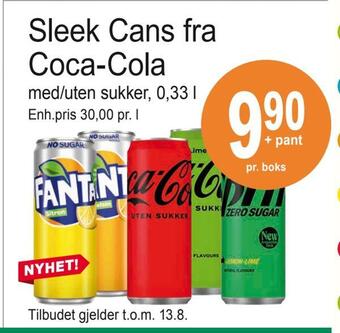 Joker Sleek cans fra coca-cola tilbud