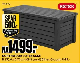 Europris Northwood putekasse tilbud