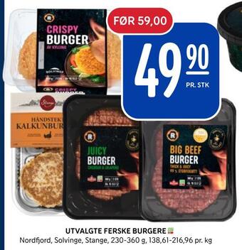 Rema 1000 Utvalgte ferske burgere tilbud
