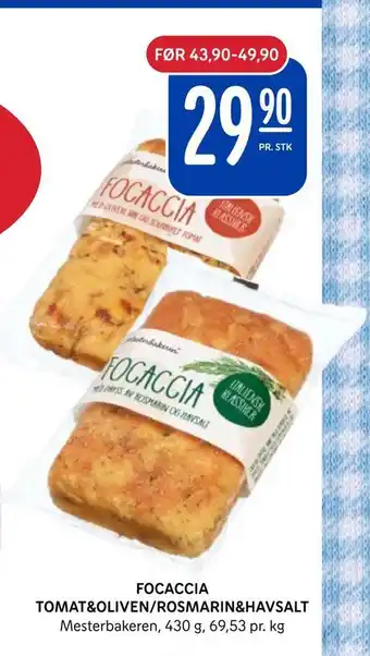 Rema 1000 Focaccia tomat&oliven/rosmarin&havsalt tilbud