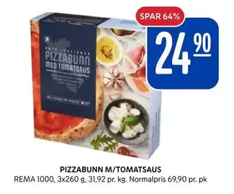 Rema 1000 Pizzabunn m/tomatsaus tilbud
