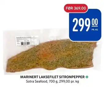 Rema 1000 Marinert laksefilet sitronpepper tilbud