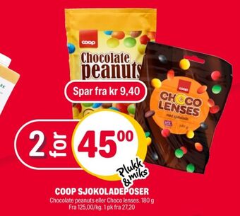 Coop Extra Chocolate peanuts sjokoladepastiller tilbud