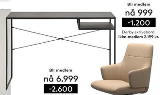 Skeidar Derby skrivebord tilbud