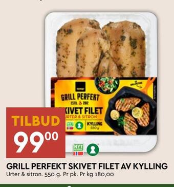 Coop Mega Grill perfekt skivet filet av kylling tilbud