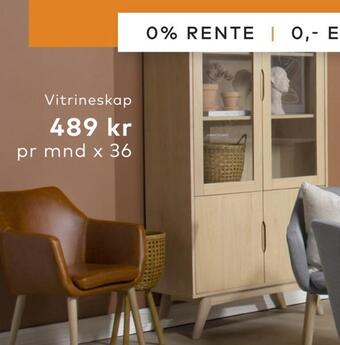 Skeidar Marte vitrineskap tilbud