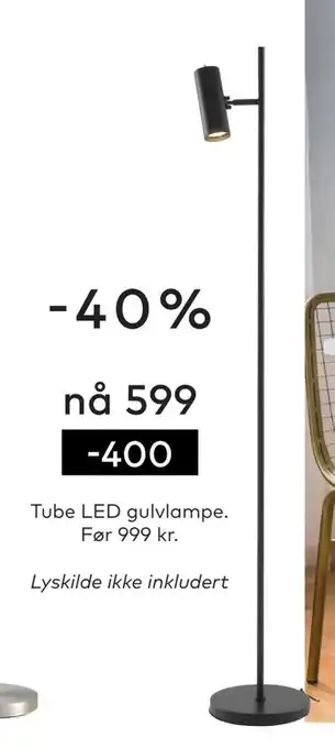 Skeidar Tube led gulvlampe tilbud