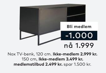 Skeidar Nox tv-benk, 120 cm tilbud