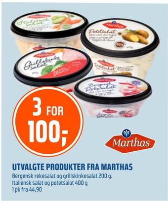 Coop Obs Utvalgte produkter fra marthas tilbud