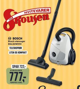 Skousen Bosch støvsuger bgls2wh1h tilbud