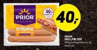 Bunnpris Prior kyllingpølse tilbud