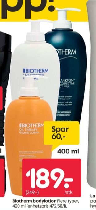 Rusta Biotherm bodylotion tilbud