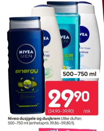 Rusta Nivea men dusjgel tilbud